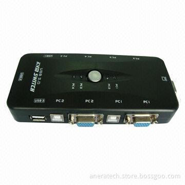 USB KVM Switch, 4 Ports, Manual Switch